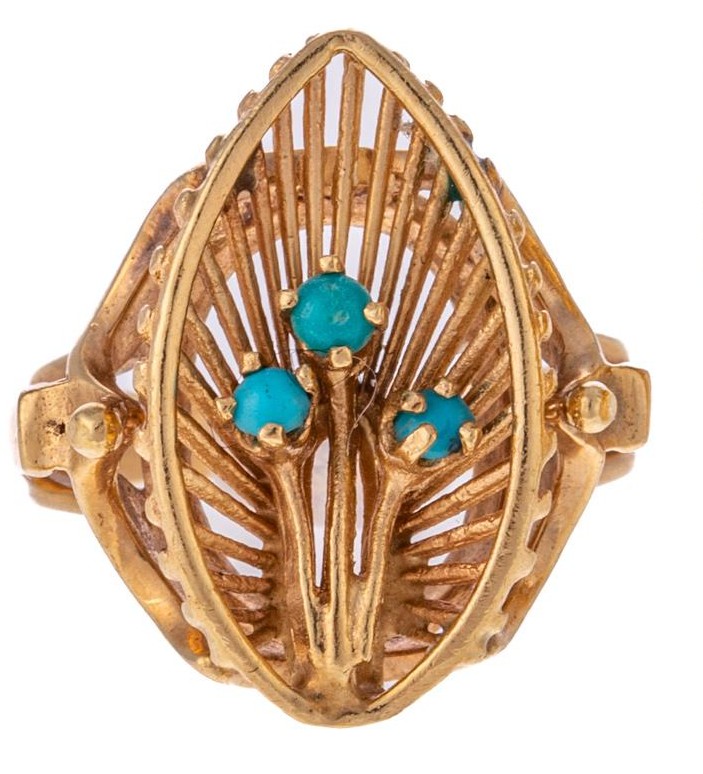 14Kt Yellow Gold Turquoise Ring